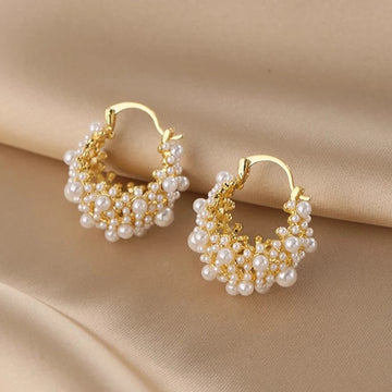 ZAKOL Irregular Metal Pearl Earrings European American Style Personalized Fashion Stud Earrings Ladies Girls Travel Accessories